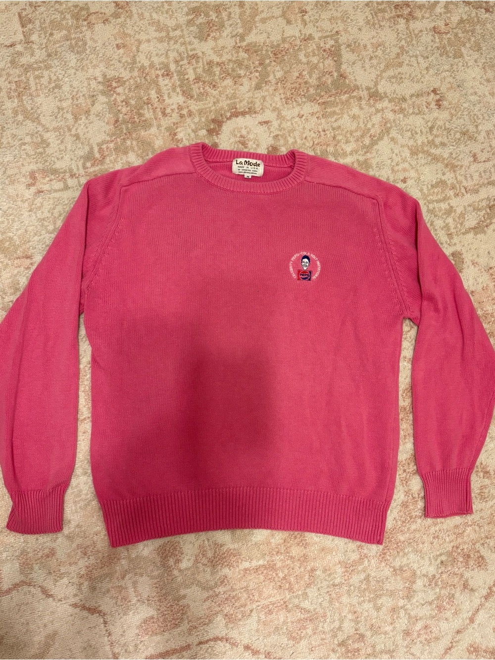 La Mode Pink Vintage Men's Golf Sweater